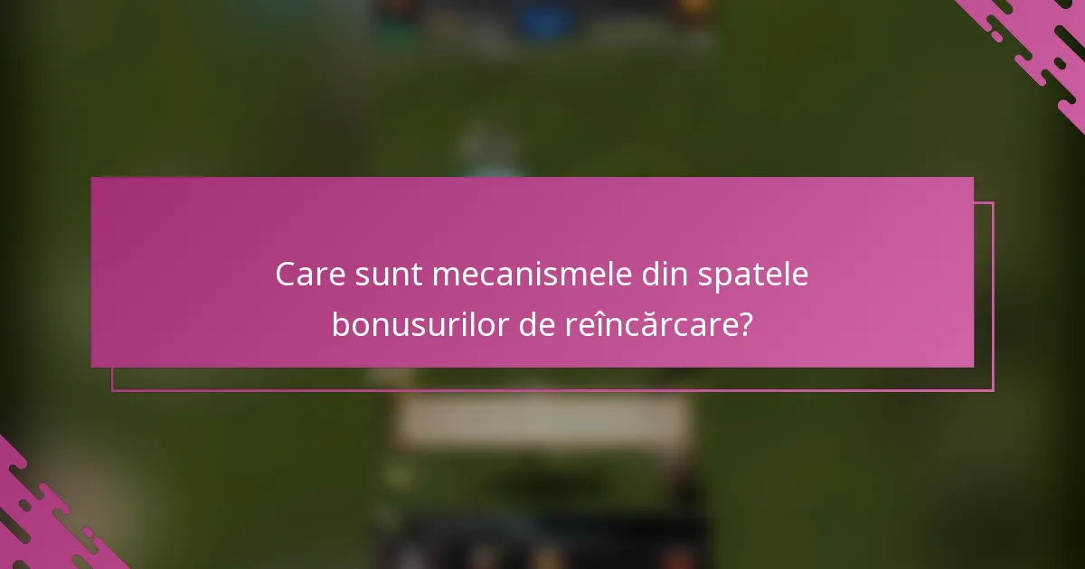 Care sunt mecanismele din spatele bonusurilor de reîncărcare?